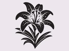 High Quality Easter Lily Silhouette for Digital and Print Art Projects vector
