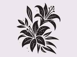 Artistic Easter Lily Silhouette for DIY Crafts, Stencils, and Print Designs vector