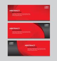 Red banner design web template Set. Horizontal header web banner vector