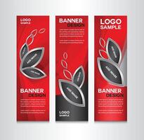 Red and Black Banner Design. roll up banner template vector