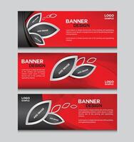 Red banner design web template Set. web banner vector