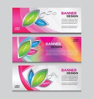 Colorful banner design web template Set. colorful web banner background vector