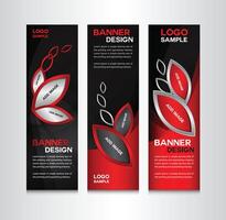 Red and Black Banner Design . rollup banner template vector