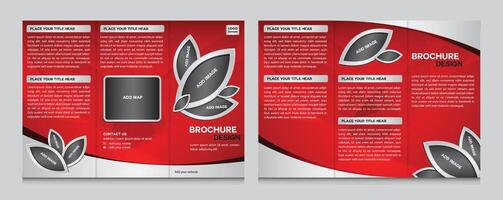 Red and white Brochure Template, business Tri-fold Brochure Design vector