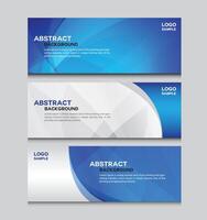 Blue banner design web template Set. vector