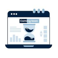 Announcement Icon Checkmark, chat bubble with Coming Soon, and nature elements, representing updates or releases. Perfect for general announcements, marketing vector
