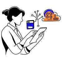 data science, cloud, AI, and security. Perfect for web design, app visuals, tech vector