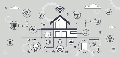 Smart Home Automation System with Wireless Control vector