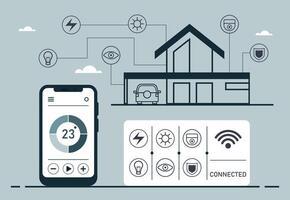 Smart Home Automation Control System Interface. vector