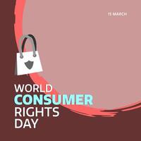 World Consumer Rights Day. Social Media template design with typographic text and bag illustration for annual March 15 vector
