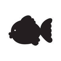 Fish silhouette illustration minimalism style on solid background vector