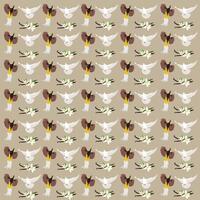 bird of paradise, dove with vanilla as a pattern background vector