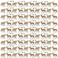 wolf, deer with vanilla as a pattern background vector