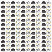 shark, tortoise with fruit as a pattern background vector
