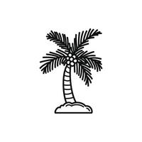 Minimalist Palm Tree Drawing with Coconut Details vector