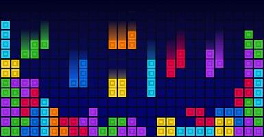 Brick blocks puzzle vintage game theme background vector