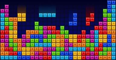 blocks puzzle videogame themed background vector