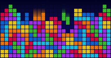Brick blocks puzzle vintage retro videogame theme background vector