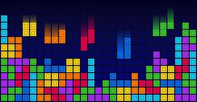 Brick blocks puzzle game themed background vector
