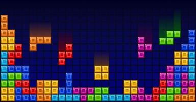 Brick blocks puzzle retro videogame themed background vector