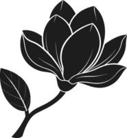 Elegant Magnolia Blossom Silhouette Illustration for Spring-Themed Designs vector