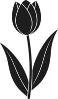 Elegant Tulip Silhouette - Minimalist Spring Flower Design vector