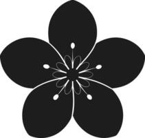 Minimalist Sakura Flower Silhouette - Elegant Spring Blossom vector