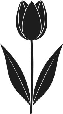 Elegant Tulip Silhouette - Minimalist Spring Floral Design