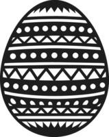 Black Easter Egg Silhouette with Geometric Patterns - Illustration vector