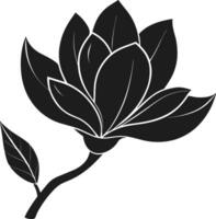 Stylish Magnolia Flower Silhouette Illustration for Spring-Themed Designs vector
