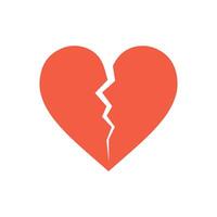 A broken heart design with a jagged split in the middle, bold and simple, perfect for digital and print use. vector