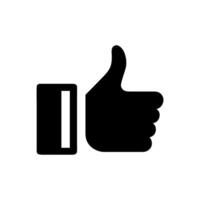 Thumb up sign, thumb up like symbol, and heart button icon illustration isolated. vector