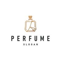 perfume logo design of aromatic perfume with a simple minimalist bottle concept line templet product brand concept vector