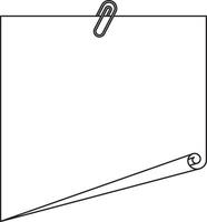 blank folded paper with paper clip vector