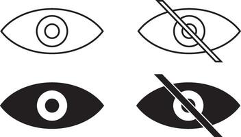 eye show hide password icon set vector