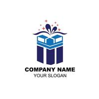 Gift box company logo design vector