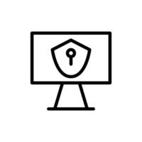 secure icon line vector