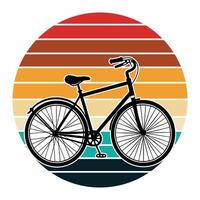 by cycle on retro vintage style Tshirt design vector