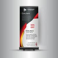 Roll-up banner template with sale tag design vector