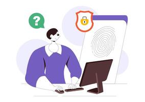 Forensic Investigation Technology Illustration with Data Recovery Systems vector