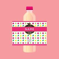 Peach Drink Bottle Label Design Mockup vector