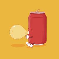 A Soda Can Blowing a Bubble vector