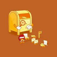 Mailbox Inspecting Letters vector