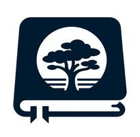 A book with a tree on it and a river vector