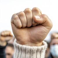 Raised Fist in Protest Close Up photo