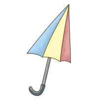 Simple closed umbrella with pastel colors vector