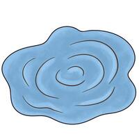 Little puddle with ripples from raindrops vector