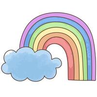 Rainbow with clouds vector