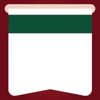 White Cream Label Ticket with Green Rectangle on Red Background vector