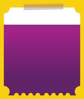Vertical Ticket Voucher with Purple White Color with Transparant Tape on Yellow Background vector